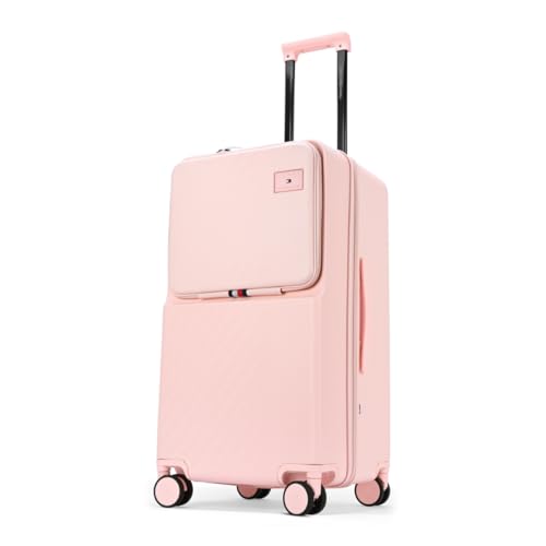 Image of Tommy Hilfiger Mid-Size Luggage Duke - Blush Pink |Check-in Trolley Bag with TSA Lock |360 Spinner Wheels |Telescopic Handle |Hardshell PC Suitcase | Laptop Compartment | 70cm | 88L Capacity