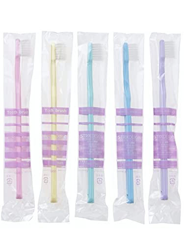 ストリックスデザイン 歯ブラシ 先細毛 ふつう 歯科用 20本入り 5色 業務用 日本製 個包装 口腔ケア KN-082