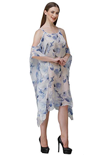 Image of RAVI RAJORIA Georgette Digital Printed Beach Wear Kaftan Blue Free Size R800 | Multi Color 2
