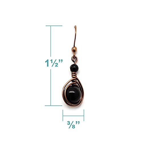 Handcrafted-Solid-Copper-Earrings-with-Black-Onyx-Gemstone-Antiqued-Copper-1-drop
