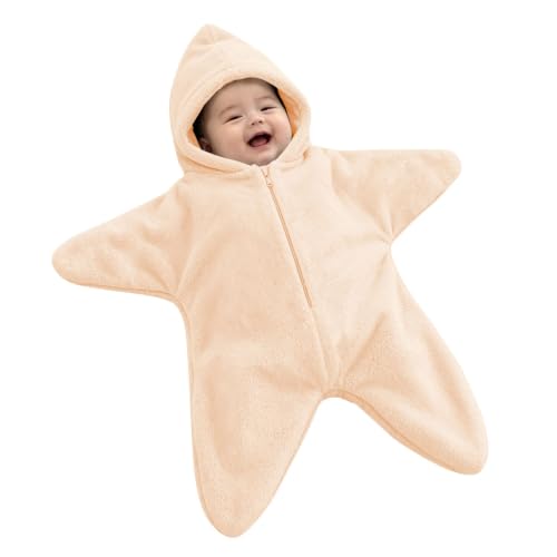 KSADZAIE Baby Starfish Onesie Fleece Hooded Infant Star Suit Romper - image 1