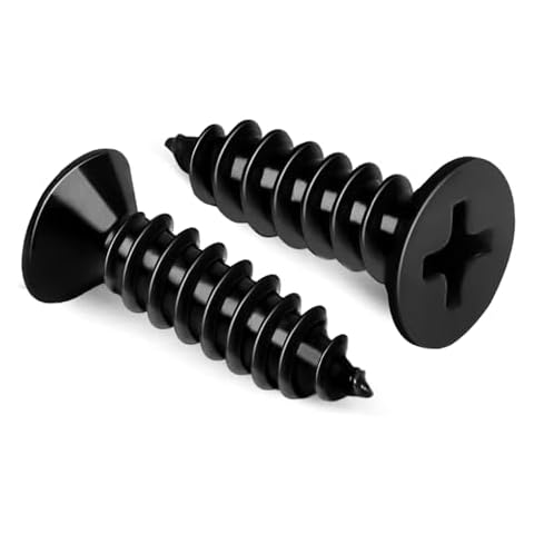 #8 x 3/4" Flat Head Wood Screw, Sheet Metal Screws, Stainless Steel 18-8 (304), Black Finish, 100 PCS Cover
