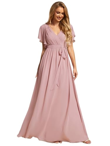 Ever-Pretty Abendkleider Damen Elegant für Hochzeit Knielang A-Line Cocktailkleid High Low Festliche Kleider Staubige Rose 40 Ever-Pretty Abendkleider Damen Elegant für Hochzeit Knielang A-Line Cocktailkleid High Low Festliche Kleider Staubige Rose 40