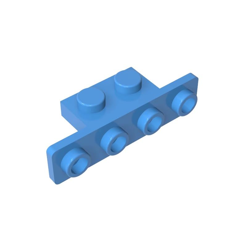 Gobricks 10201 Hinge Plate Bracket 1x2-1x4 [Rounded Corners] 50 Pieces GDS-638 Compatible with Lego Building Blocks Color:Medium Blue — image 1