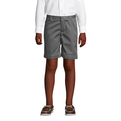 Image of Lands' End School Uniform Boys Plain Front Blend Chino Shorts