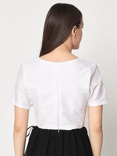 Image of studio rasa Women's Silk Blend Stretchable Blouse for Festive Wedding Party