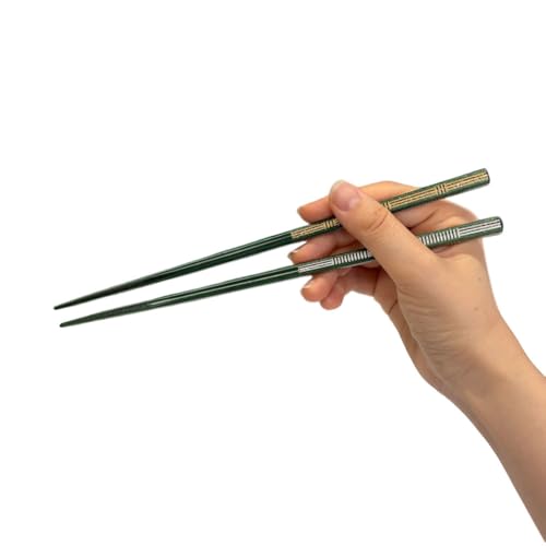 【食洗器対応箸(至高)】 天然木 日本製 おはし 高級 和柄 モダン 木箸 箸 すべり止め 家庭用 (龍華 男性用 深緑/23p)