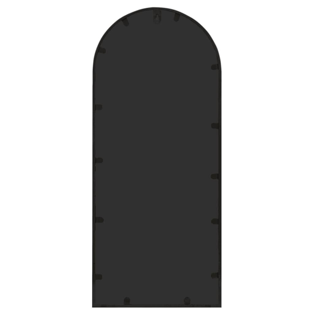 Espejo de jardín decorativo de hierro con efecto oxidado, 100 x 45 cm, negro, para montaje en pared con agujero preperforado, ideal para decoración de jardín y ópticas