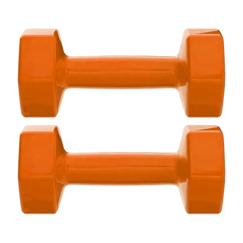 Image of Amazon Basics Vinyl Fixed Dumbbell Pair, 2 x 4Kg, Orange