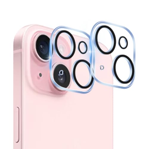 【2枚セット-国産旭硝子素材】 対応 iPhone 15 / 15 Plus カメラ保護 フィルム 指紋防止 強化ガラス アイホン 15 保護カバー カメラ いpほね 15 プラス カバー 全面保護 2眼レンズ保護 硬度9H 耐衝撃 キズ防止 露出オーバー