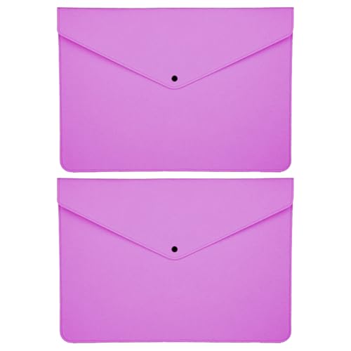 2PCSフェルトフォルダージッパー付きファイルエンベロープ拡張バッグボタン閉鎖保管ポーチファイルポーチ