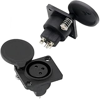 BODYA 2Pcs 3 Pin XLR Female Sockets Chassis Panel Plug Socket Connector for Audio Mobility Scooter