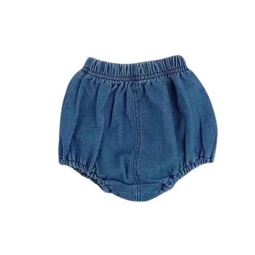 Generisch 2027 Pantalones cortos de mezclilla de verano para bebés y niños pequeños Pantalones cargo con bolsillos Traje de ocio ligero, azul, 12-18 meses
