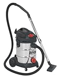 Sealey PC300SDAUTO 30 Litre 1400 W 230 V Stainless Drum Auto Start Industrial Vacuum Cleaner