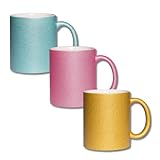 Glitzer-Keramiktasse, 330 ml Zylindrische Form, 8 cm Durchmesser