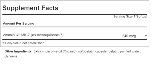 Andrew-Lessman-Vitamin-K2-MK7-240-mcg-60-Softgels--Essential-for-Healthy-Calcium-Utilization-Promotes-Optimum-Skeletal-Heart-and-Arterial-Health-No-Additives-Small-Easy-to-Swallow-Softgels
