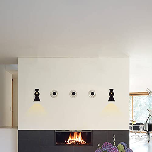 C Cattleya Wall Sconce 1-Light Outer Black Inner White 360 Degree Adjustable Wall Light Fxiture For Bedroom/Living Room Hallway #TOP5