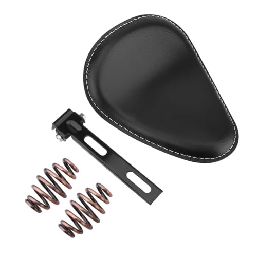 Selle solo noire moto avec kit support ressorts 3" pour customisation de bobber chopper rétro