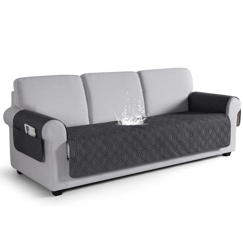 VANSOFY Waterproof Couch Cover for Pets, Charcoal Gray, 72.4"