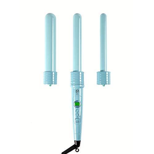 Leyla Milani Hair Curling Wand - 3 In 1 Interchangeable Clipless Ceramic Hair Curling Iron with Tourmaline Infused Barrels, Ceramic Styling Iron, Triple Threat Curling Iron