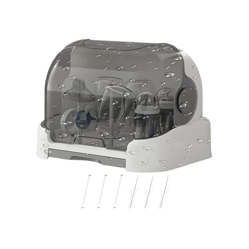 Escurridor de botellas con 20 ganchos, vertical, ahorro de espacio, soporte para botellas de cocina y organizador para accesorios de encimera (blanco &)