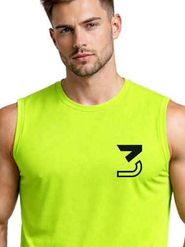 Image of 3Colours RGB Fitness Designer Gym Stringer Vest, Gym Vest, Racer Y Back, Sports Tank Tops, Sando for Men C Cut-3 Logo