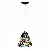 wdbztj lampadario in stile tiffany, uva vetro colorato plafoniere da soffitto per soggiorno camera da letto bagno corridoio decorativo,1 lights