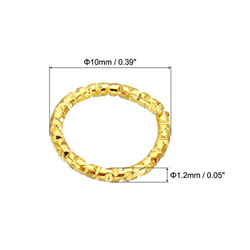 PATIKIL 1.2 x 10mm Wine Glass Charm Ring, 200 Pack Metal Earring Beading Hoop Twisted Open Jump Rings, Golden - Image 2