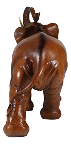 Estatua Buda Elefante Fengshui 14.25 in Madera Falsa miniatura 6