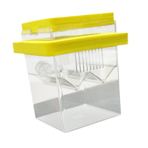 Leefasy Yellow Floating Fish Breeder Box, Lightweight Aquarium Fish Incubator, Hatchery Box for Baby Fishes, Shrimp, Fry, Guppy, Medaka, Betta, Clownfish