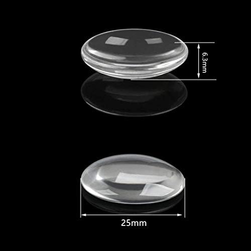 100Pcs 25mm Clear Cabochon Glass with Flat Back, Clear Round Decorative Pebbles Stones Beads Nuggets for Vase Craft Pendant Jewellery Making