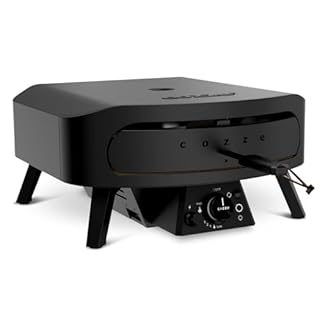 cozze® 17" Four a Pizza Gaz Pierre Rotative Édition Noire Ø43 cm │Four à Pizza Extérieur 600°C – Cuisson en 2 minutes