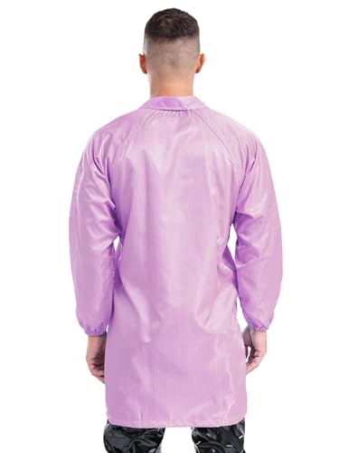 Image of Lapel Lab Coat Science Jackets for Mens Unisex Long Sleave Non-disposable Workwear Uniform