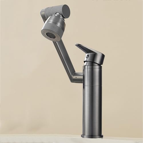 Robinet de lavabo pivotant à 360 degrés doté de 2 modes de jet eau chaude et froide