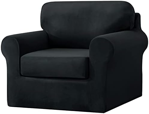 Sofa Cover 3 Seater 7 Piece Set - Super Soft Thick Stretch Velvet Sofa Slipcovers Sofa Protector Cover with Separate 3 Backrest Cover and 3 Seat Cushion Cover for Living Room