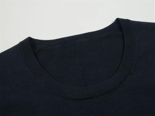 Men Wool Crew Neck Sweater Merino Wool V-Neck Sweaters Knit Long Sleeve Classic Pullover3