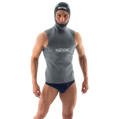 Seac Hoody Man 2.5mm Neoprene Undervest with Hood for Diving Comfort and Warmth, Medium