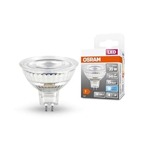 OSRAM Star Reflector LED Bulb for GU5.3 Base, Clear Glass, Cool White (4000K), 345 Lumens, Replacement for Conventional 35W Bulbs, Non-Dimmable, Single Pack