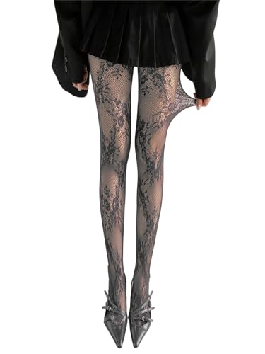 Image of SHENHE Women's Patterned Fishnet Tights High Waist Pantyhose Floral Stockings