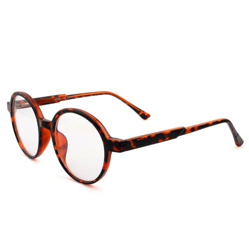 Image of Round Blue Light Blocking Glasses Men Women Acetate Optical Eyewear Frame Non Presription Clear Lens