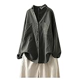 ボーダー tシャツ レディース 長袖 チュニック トップス クルーネック ゆったり プルオーバー ドルマンスリーブ カットソー 長袖シャツ おしゃれ マルチカラー ロンT カジュアル 薄手 シャツ ブラウス 着痩せ 体型カバー 大きいサイズ レディース トップス 春 リネンシャツ レディース 無地 綿麻 シャツ ブラウス ワイシャツ 長袖 前開き Ｔシャツ ゆったり 日よけ uvカット 薄手 シンプル 涼しい カジュアル 長袖シャツ 体型カバー おしゃれ トップス 通勤 Babsully (XL/#05 グレー)