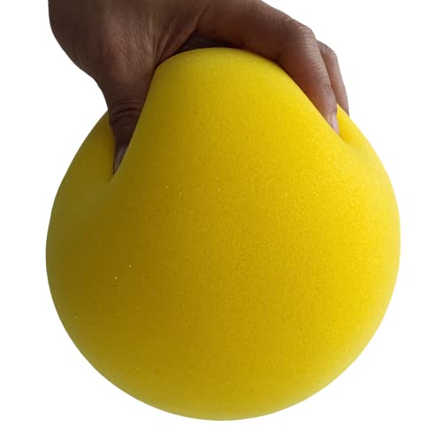 Aiyouwei weicher, geräuschloser Schaumstoffball, Schwammball, Indoor-Aktivitätsball, Kickball, Dodgeball, Spielplatzball (gelb, 15cm)