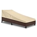 Arcedo Waterproof Patio Chaise Lounge cover, heavy duty Lounge Chair Covers for Outdoor Furniture, Protect Your Pool Chairs in Winter, 80" L x 32" W x 25" H, Beige and Brown