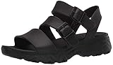 Skechers D'LITES 2.0 STYLE ICON, Sandalias de Punta Descubierta para Mujer, Black Eva/Trim, 38 EU