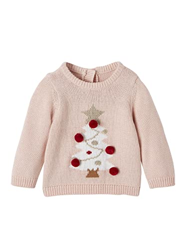 VERTBAUDET Pull de Noël bébé Sapin et Pompons Rose pâle