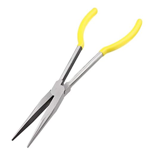 BQKKWIN 11 Inch Long Reach Long Nose Pliers | Designed for Mechanics, Technicians, and Contractors | Work with Delicate or Difficult-to-Reach Pieces | Milled-Jaws | Steel “Needle Nose