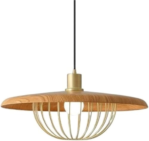 Suspension Bois cage métal laiton luminaire suspendu réglable salle à manger