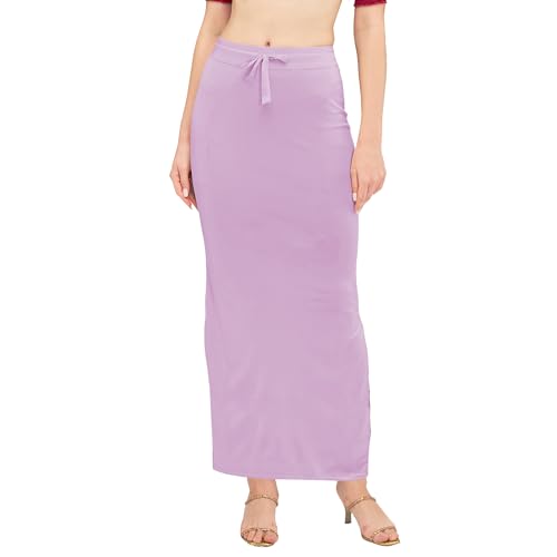 Image of DESI GIRL Satin Shimmer Stretchable Saree Shapewear Petticoat with Drawstring for Women | Mermaid fit Saree Petticoat with Side Slit for Easy Movement | Saree Shaper | Long inskirt