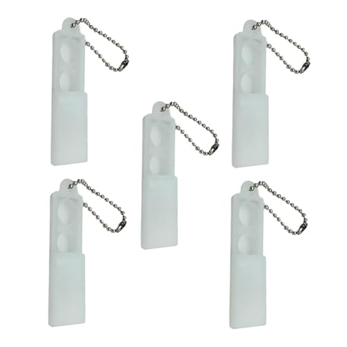 Huraoerrrr Hearing Aid Battery Case, 5pcs Plastic Hearing Aid Battery Storage Boxes with Keychain, Pocket Size Holder, Portable Travel Case for