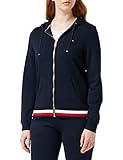 Tommy Hilfiger Damen Hoodie Heritage Zip-Through Hoodie mit Kapuze, Blau (Midnight), XL
